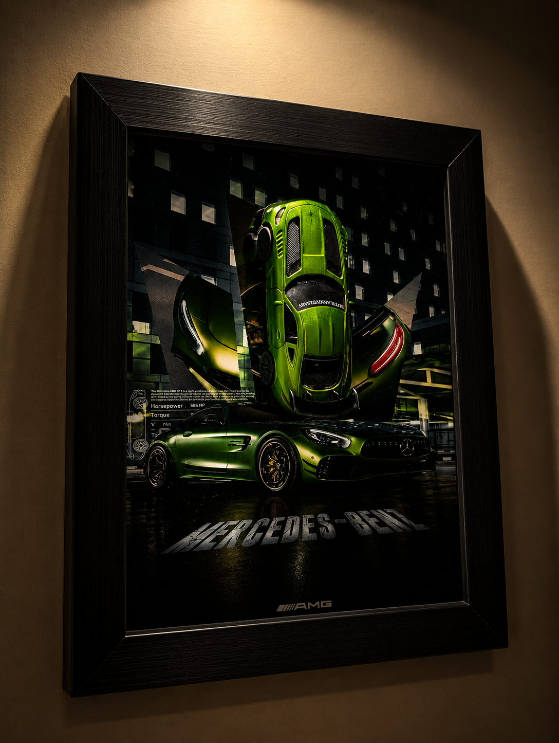 3D Mercedes Benz Car Frame | Premium Floating Wall Art | Luxury Automotive Decor