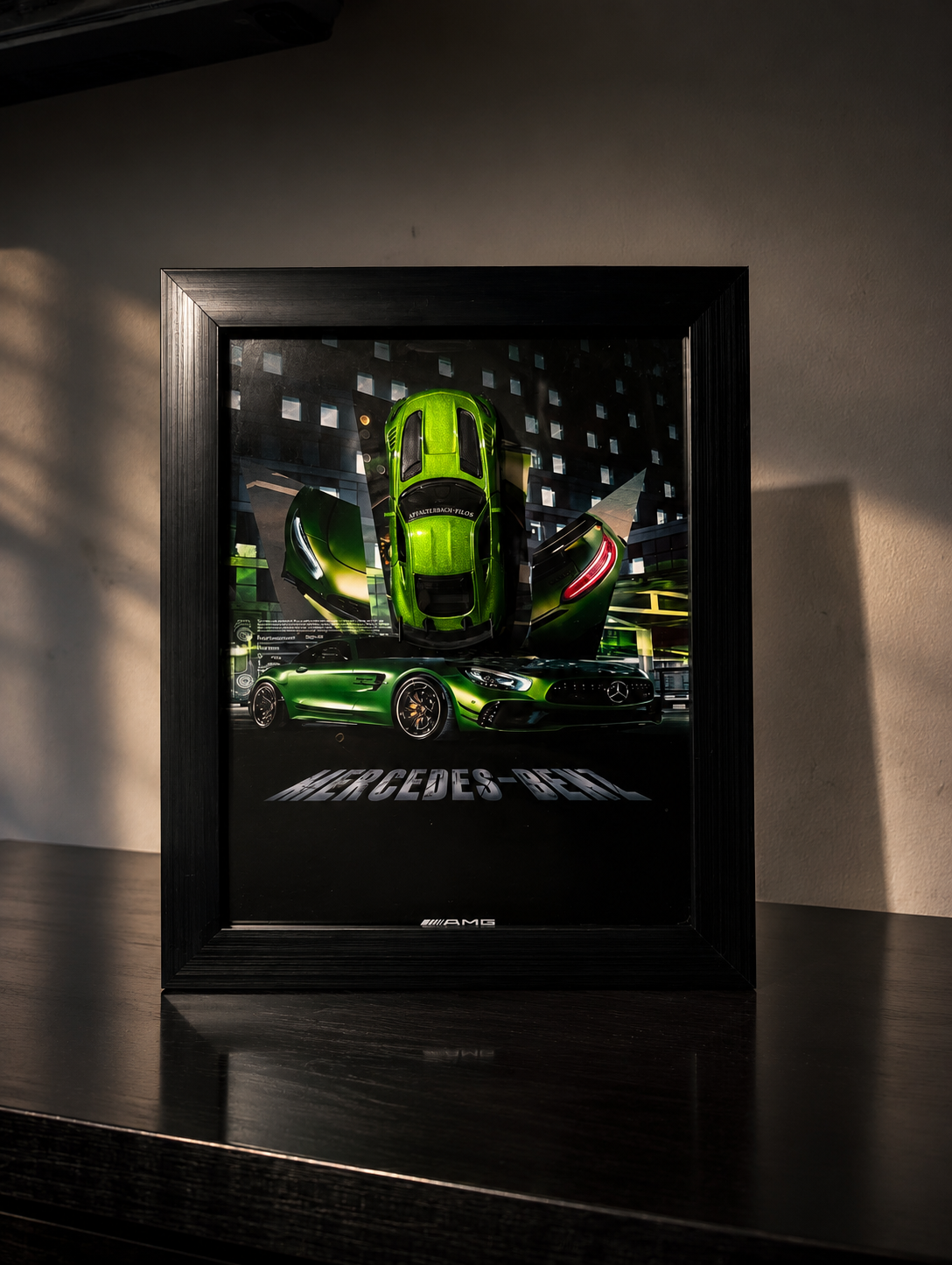 3D Mercedes Benz Car Frame | Premium Floating Wall Art | Luxury Automotive Decor